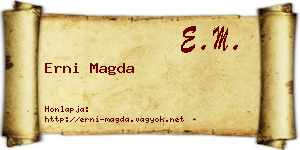 Erni Magda névjegykártya